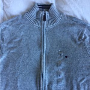 Tommy Hilfiger grey zip sweater NWT